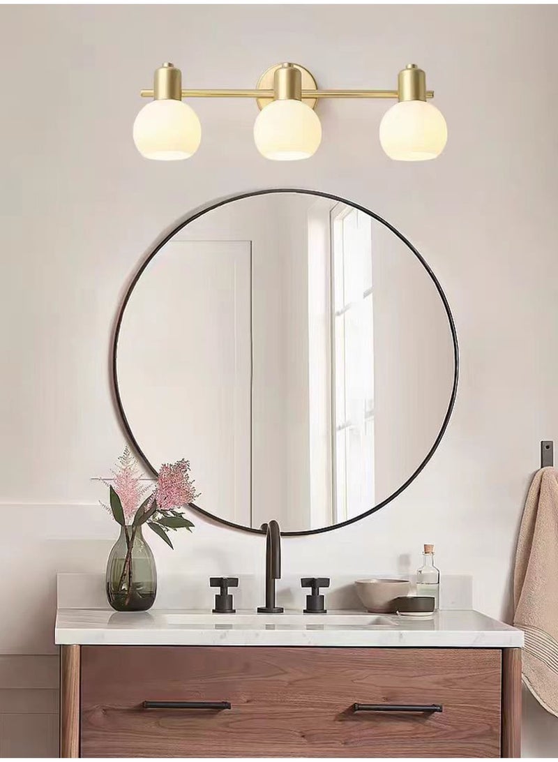Golden Three-Head Mirror Lamp. Equipped with 3 color modes and 180° adjustable lamp arm. Suitable for bathrooms and dressing rooms. - Image 2